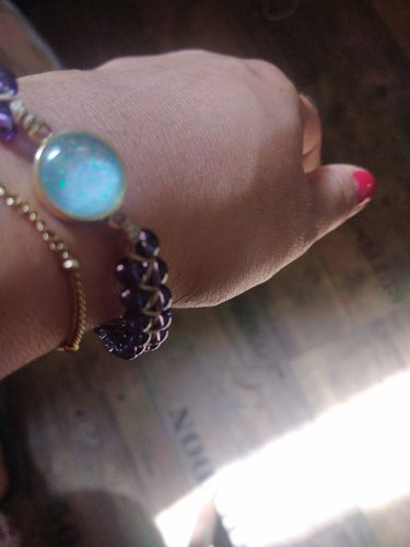 Customer photo review of SCHUTZSCHILD AMETHYST HALSKETTE