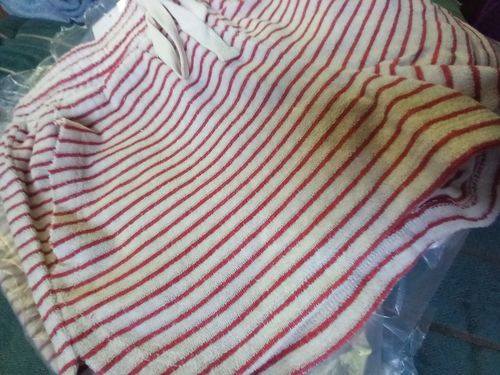 Customer photo review of WOMEN'S STRIPE TERRY LOUNGEWEAR 2PC. SHORTS SET