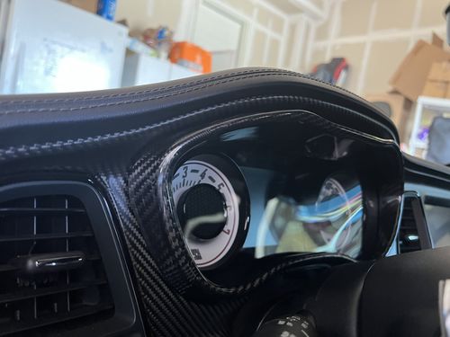 Customer photo review of DynaCarbon™️ Hard Carbon Fiber Speedometre Insert for Dodge Challenger 2015-2022