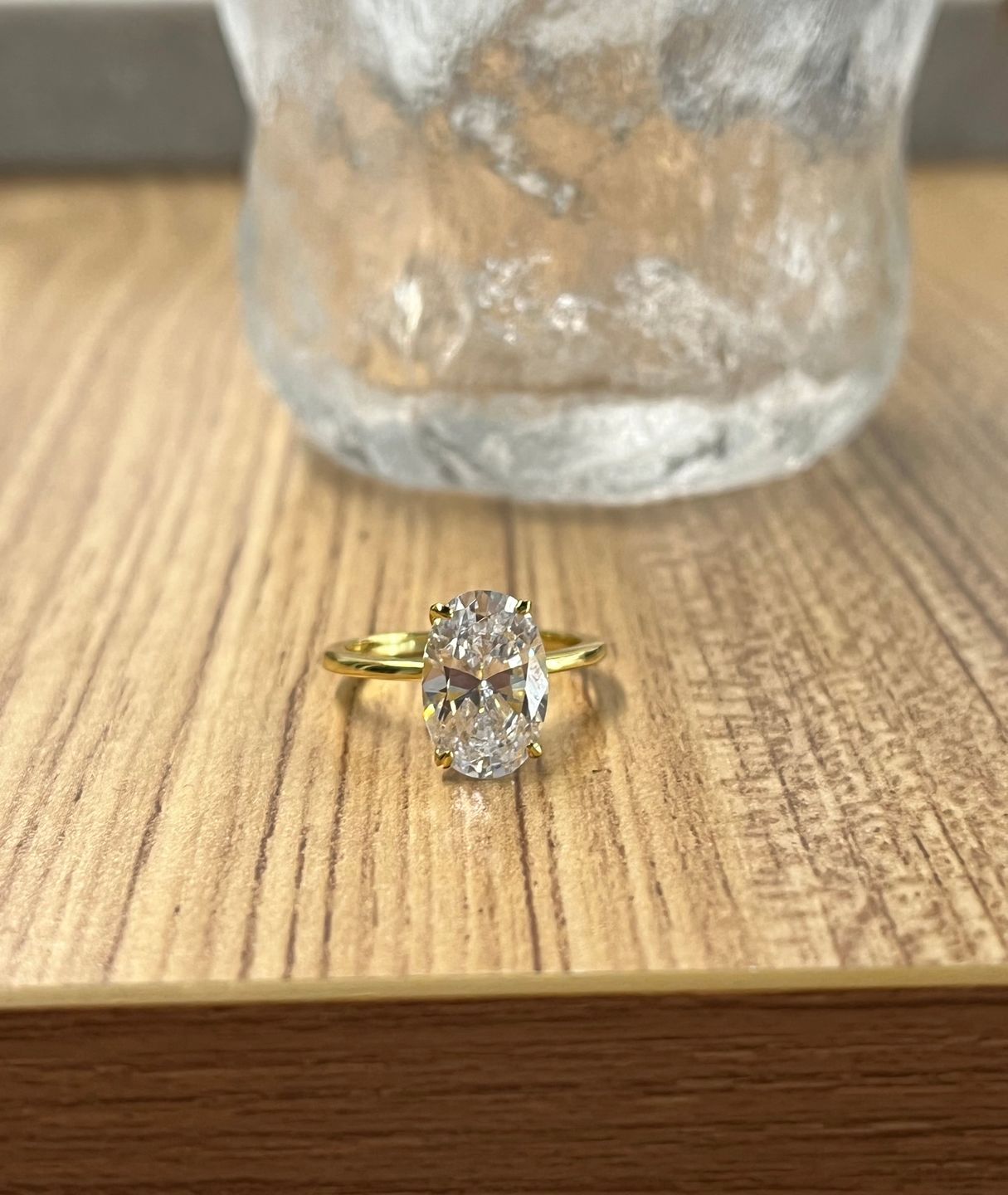 Customer photo review of S925 3.5 Carat Oval Cut Hidden Halo Engagement Ring In Sterling Silver Daily Wearable Ring
