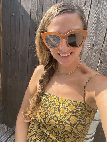 Customer photo review of old english initial juno choker