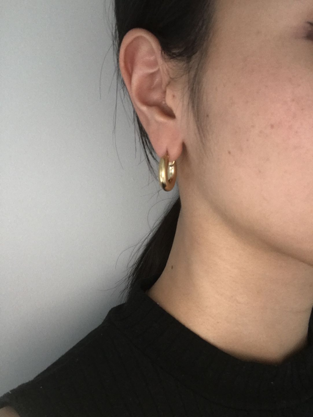 Customer photo review of Chubby Hoop Earrings