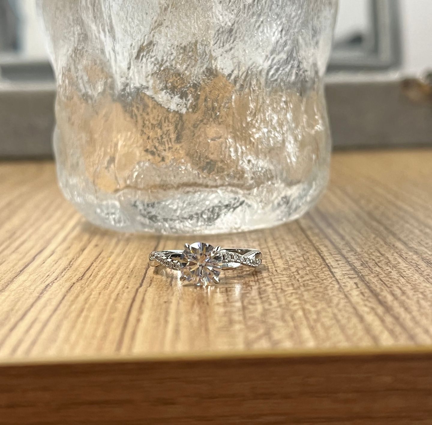 Customer photo review of S925 1.25 Carat Twist Round Cut Engagement Ring In Sterling Silver For Bridal & Daily Wear