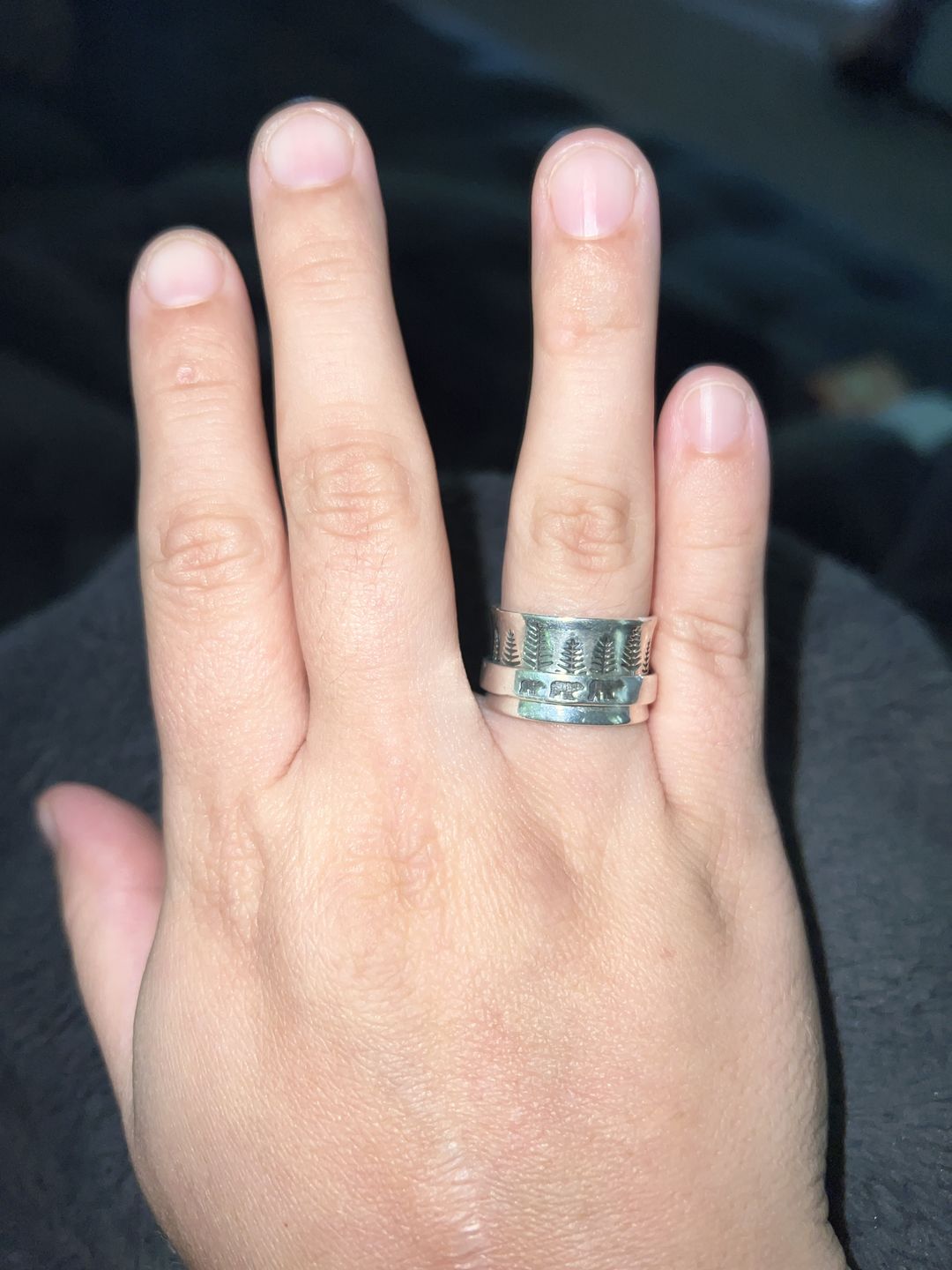 Customer photo review of Forest Mama Bear Fidget Ring Sterling Silver