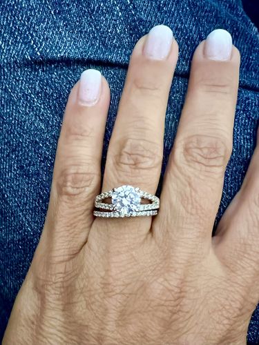 Customer photo review of Pave CZ Eternity Ring in Sterling Silver