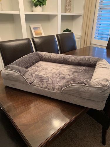 Customer photo review of Orthopedic Dog bed - Waterproof , Foam Sofa with Nonskid Bottom Couch | Pet Bed for Dogs & Cats