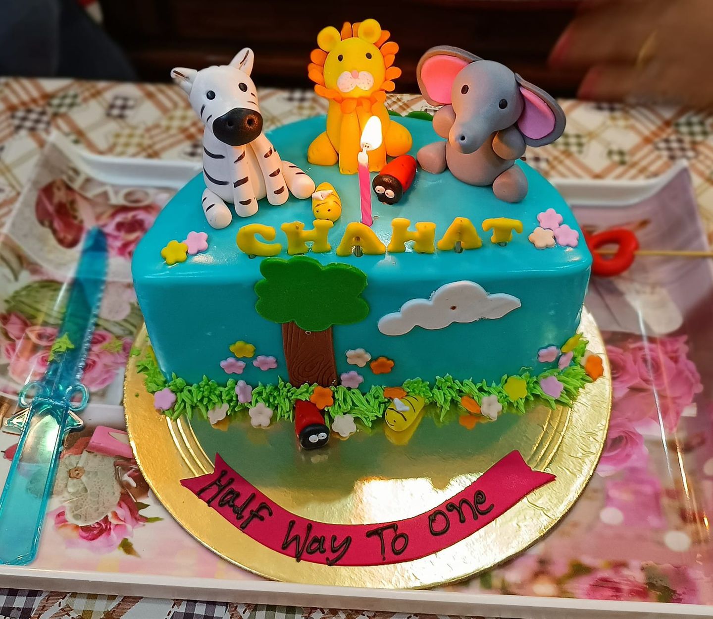 Customer photo review of Half Jungle Design Cake