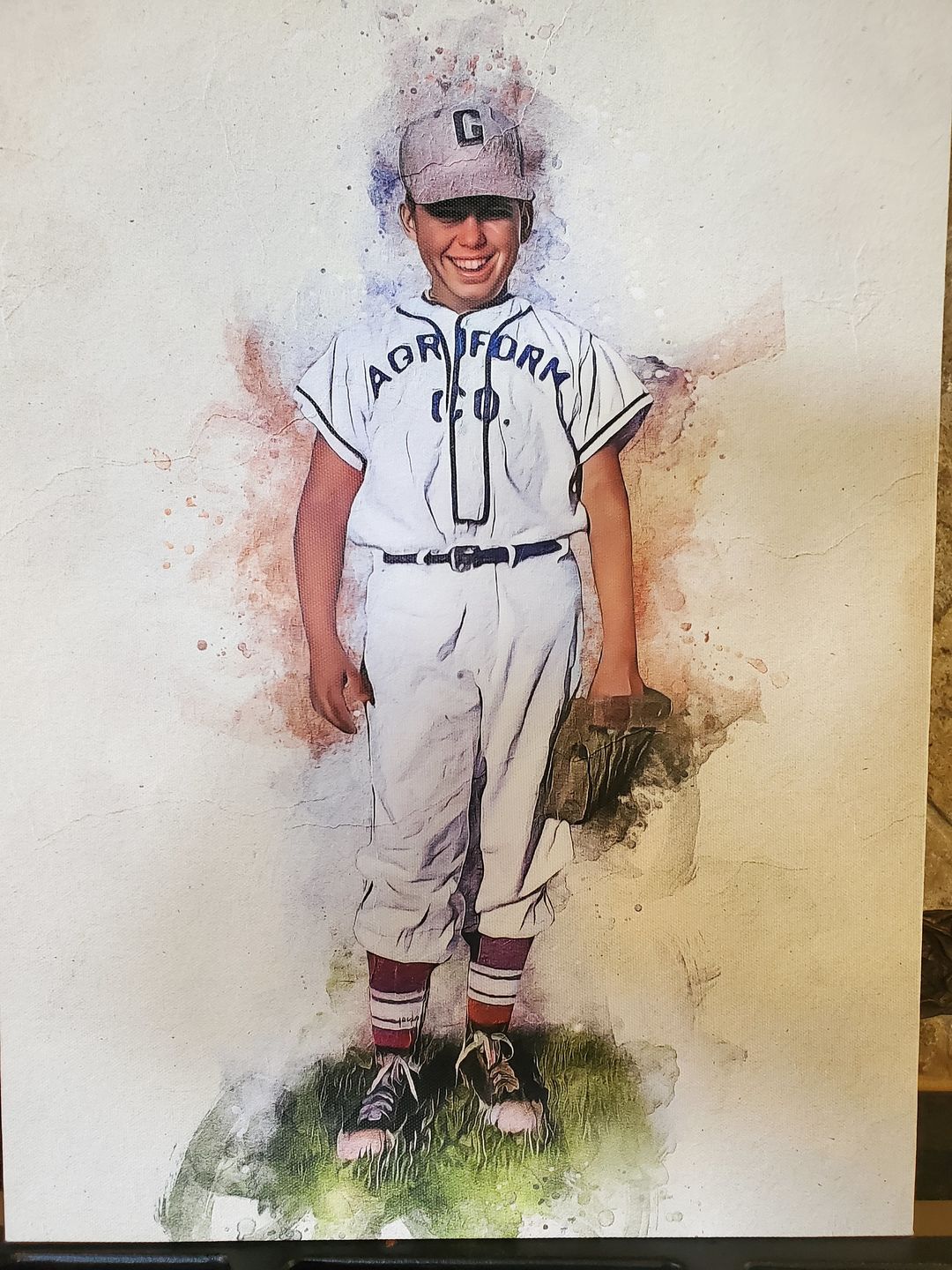 Customer photo review of Personalized baseball photo Painting