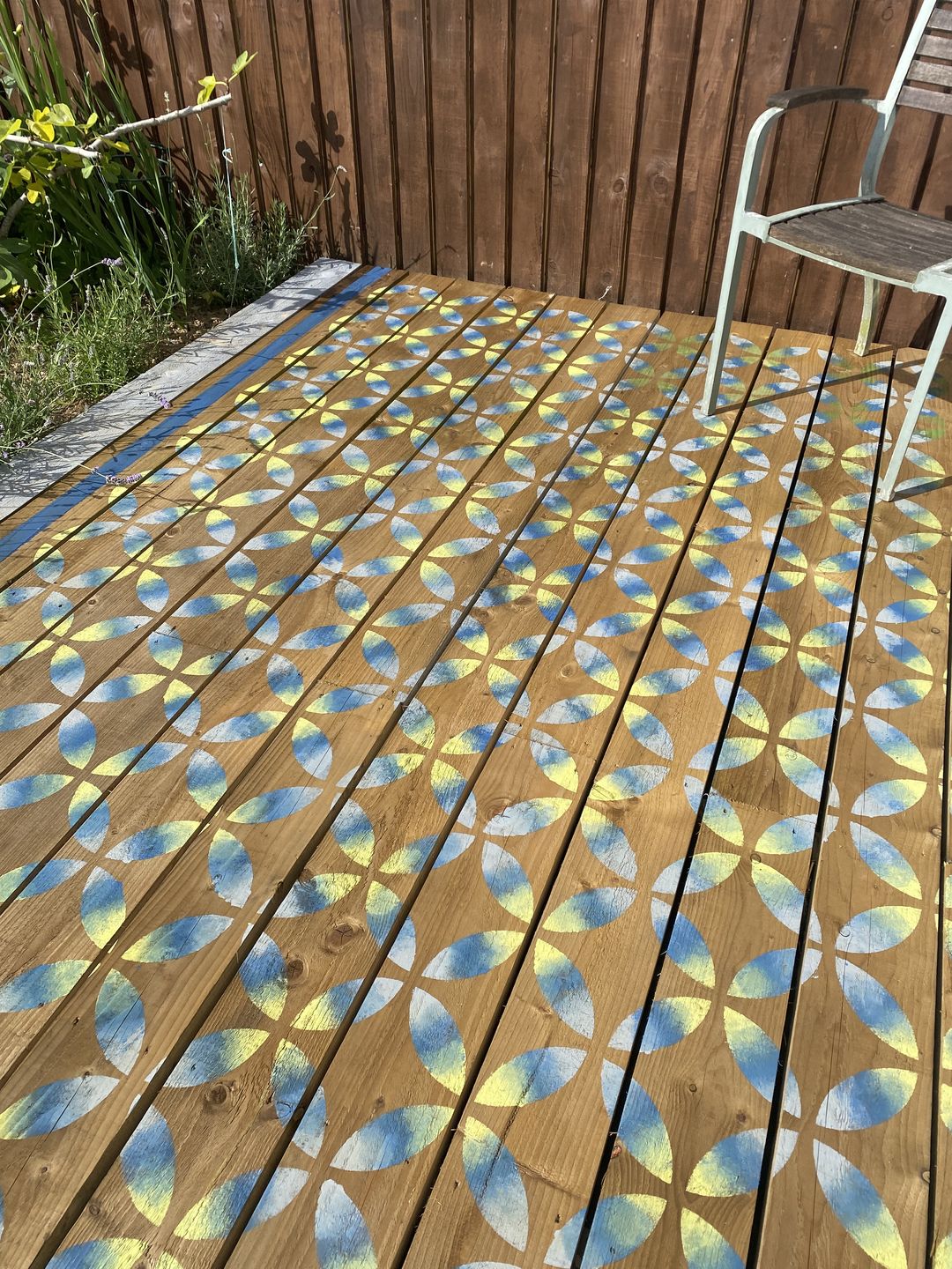 Customer photo review of Tsunagi Patio Stencil - Square Slabs