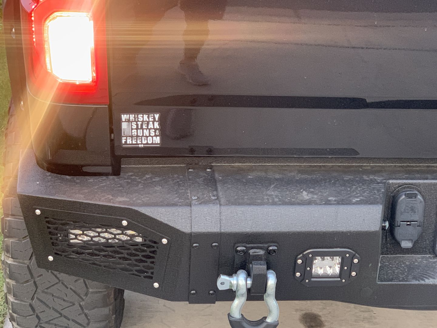 Customer photo review of Whiskey Steak Freedom Decal