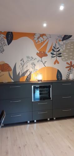 Customer photo review of Papier peint panoramique cuisine tendance