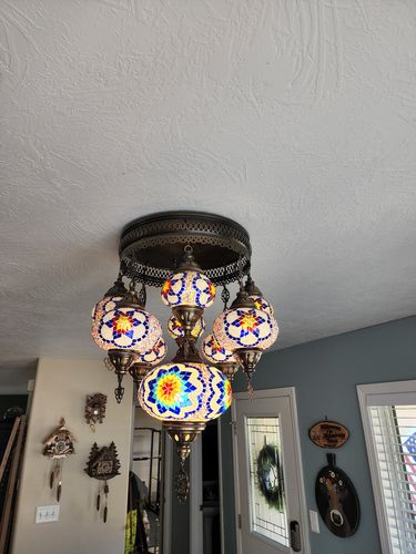 Customer photo review of 9  BALL SULTAN  CHANDELIER  , Short Chandelier Flush Against the ceiling, ID:164