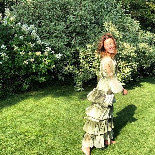 Customer photo review of Ombré Green Maxi Dress