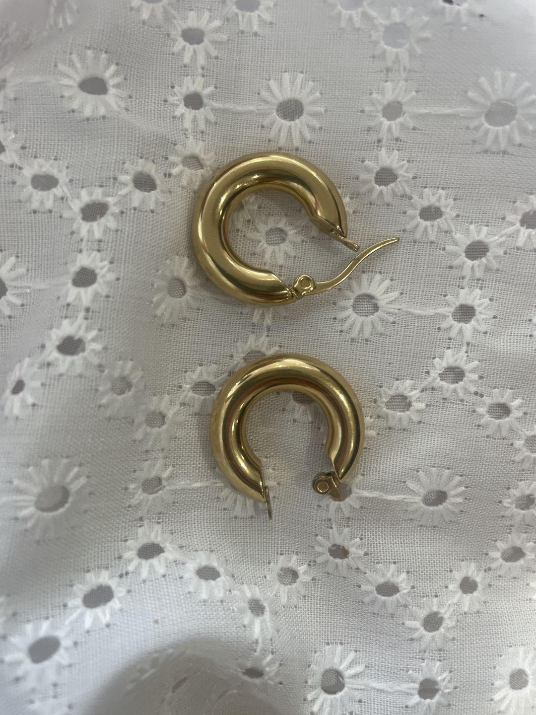 Customer photo review of Chubby Hoop Earrings