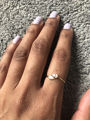 Customer photo review of Cubic Zirconia Teardrop Ring (Gold)