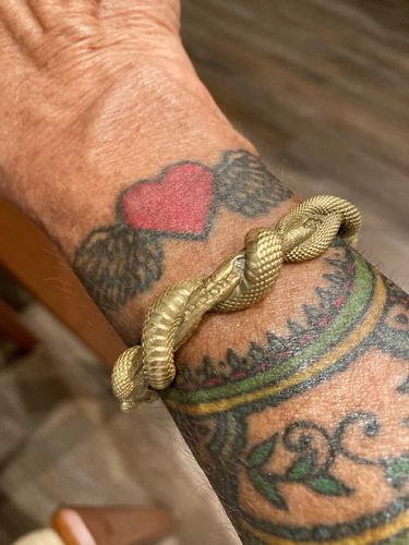 Customer photo review of Brass Double Snake Bracelet