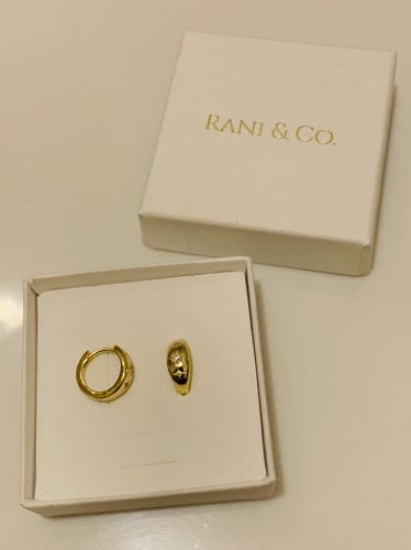 Customer photo review of Thick Starburst Hoops (Gold)