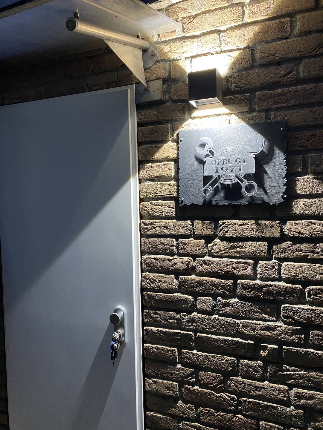 Customer photo review of Werkstattschild - Maulschlüssel aus edlem Stahl (personalisierbar)