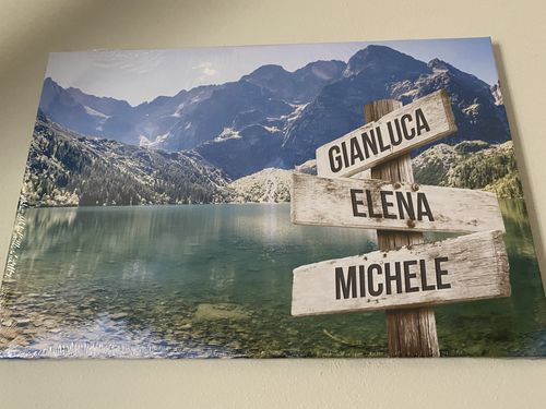 Customer photo review of TELA PERSONALIZZATA "LAGO DI MONTAGNA"