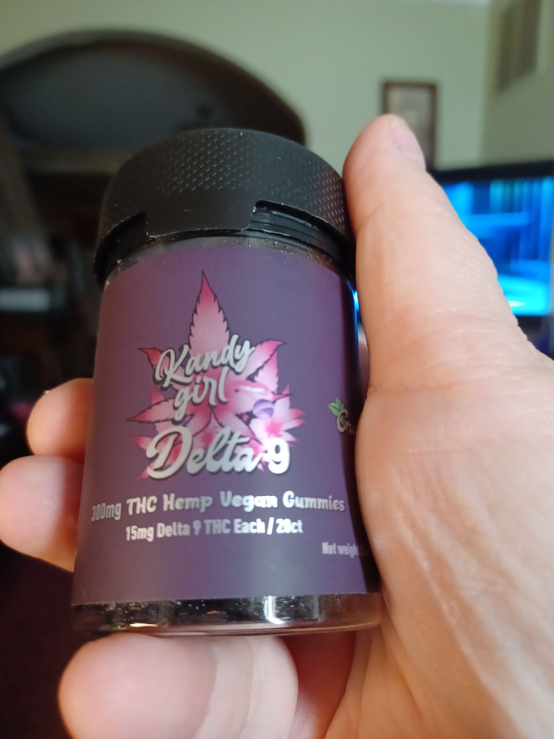 Customer photo review of Delta 9 THC Gummies Vegan Grape 300MG
