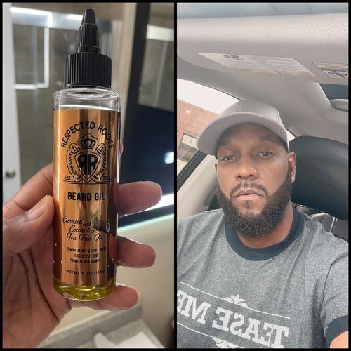 Customer photo review of Respected Roots Beard Oil