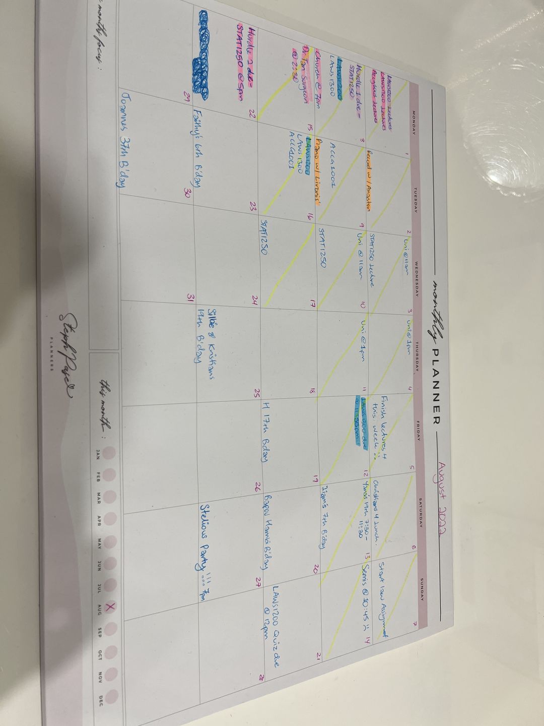 Customer photo review of Monthly Desktop Planner
