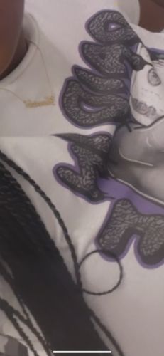 Customer photo review of Jordan 3 Dark Iris DopeSkill T-Shirt Paid In Full Graphic