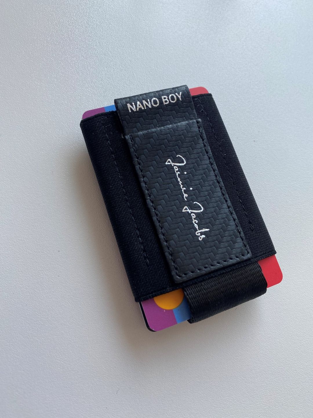 Customer photo review of Nano Boy card holder wallet with small elastic coin pocket