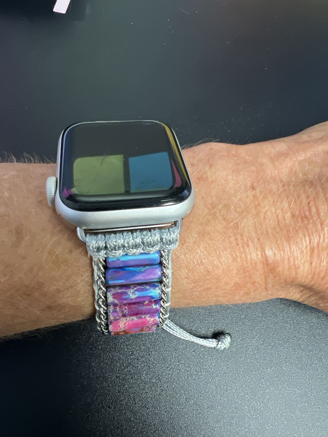 Customer photo review of Serene Imperial Jasper Apple Watch Strap