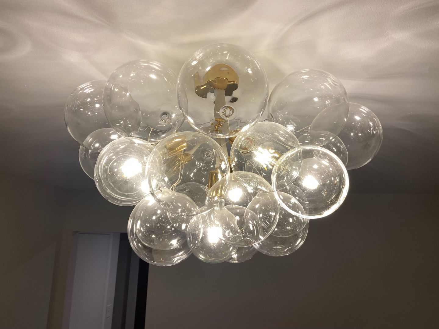 Customer photo review of Modern Cluster Glass Bubble Chandelier / Semi Flush