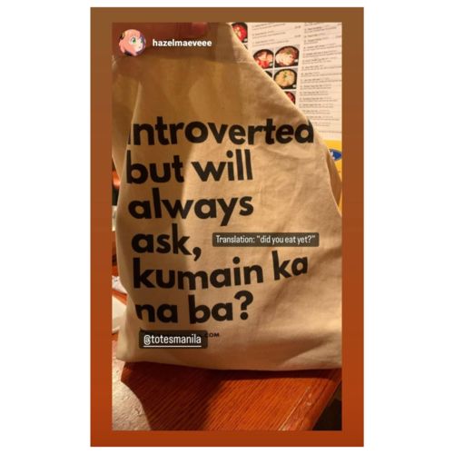 Customer photo review of Introverted But Kumain Pinoy Tote
