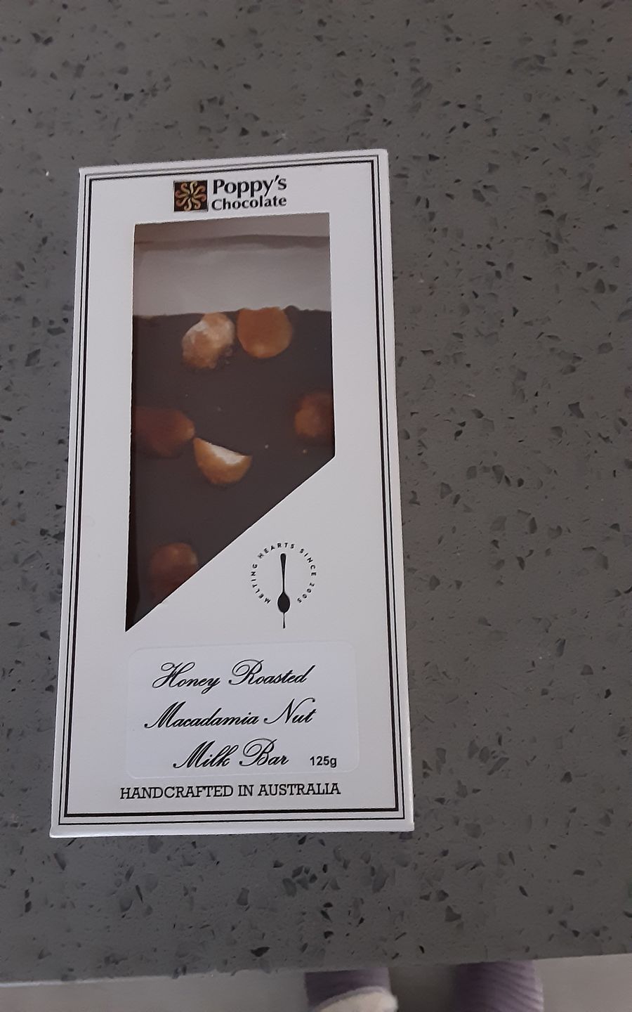 Customer photo review of Honey Roasted Macadamias and Milk Chocolate Block 125g