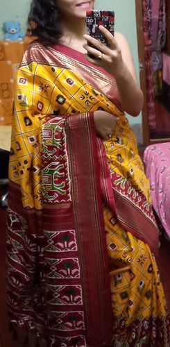 Customer photo review of Cadmium Yellow Patola Saree