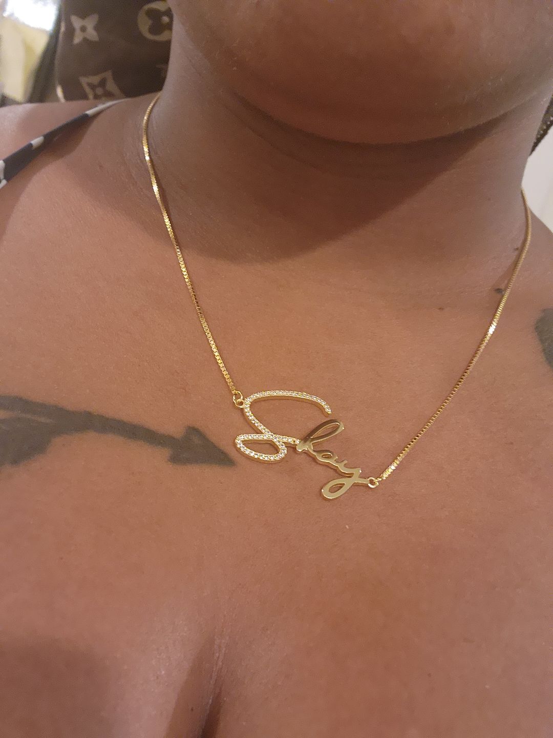 Customer photo review of Signature Custom Name Necklace