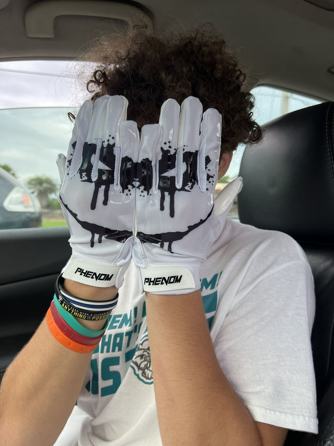 Customer photo review of Phenom Elite Sinister Football Gloves - VPS1