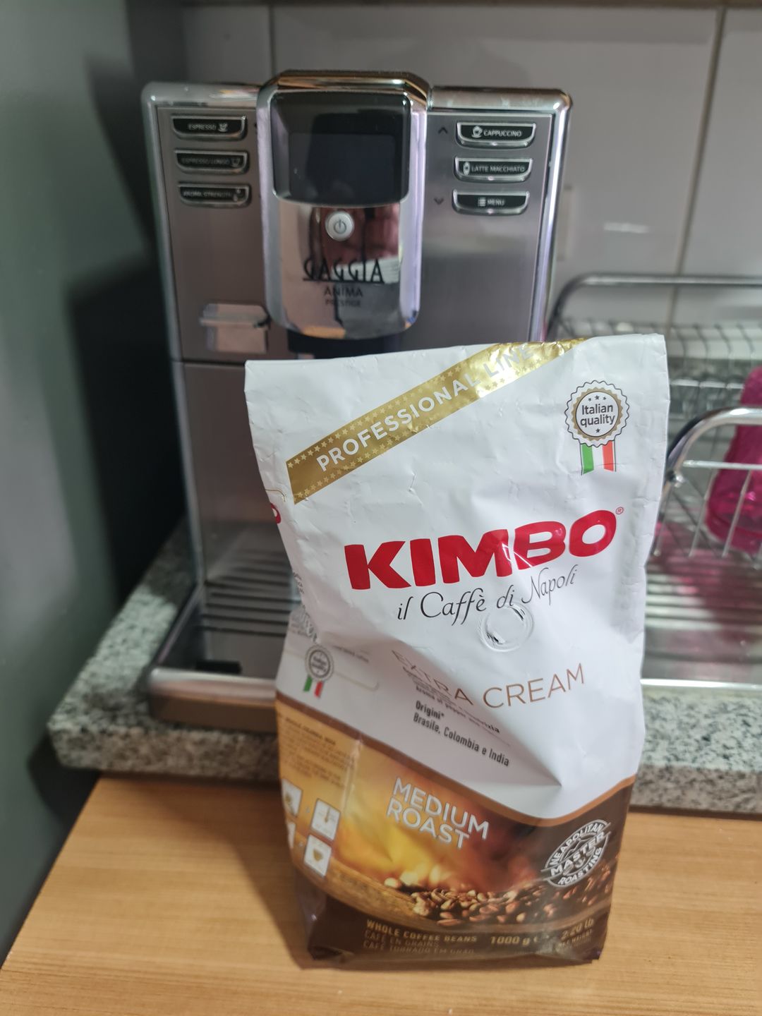 Customer photo review of Kimbo Espresso Extra Cream 1kg Grano Entero