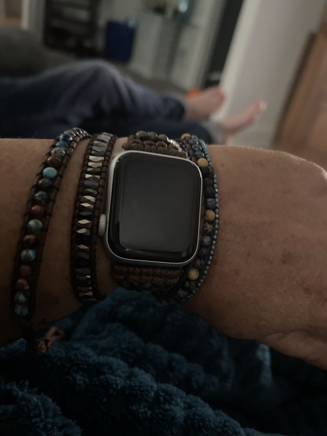 Customer photo review of Serene Ocean Apple Watch Strap