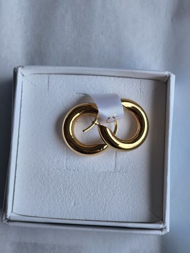 Customer photo review of Chunky Gold Hoop Earrings
