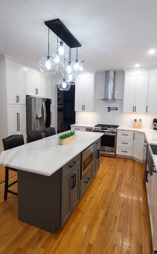 Customer photo review of Modern 7-Light Sculptural Glass Globe Pendant Chandelier