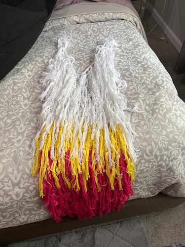 Customer photo review of Gradient Unique Tassel Backless Beachwear