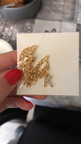 Customer photo review of Amor Initial Anklet