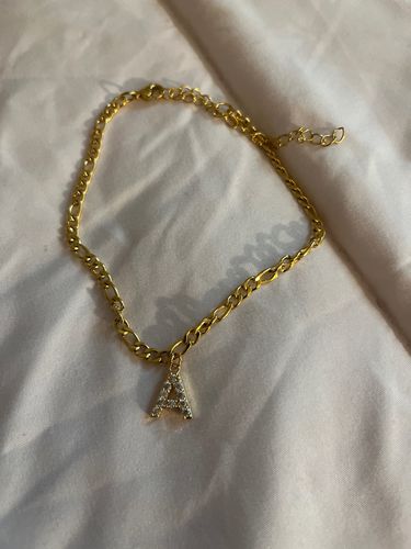 Customer photo review of Amor Initial Anklet