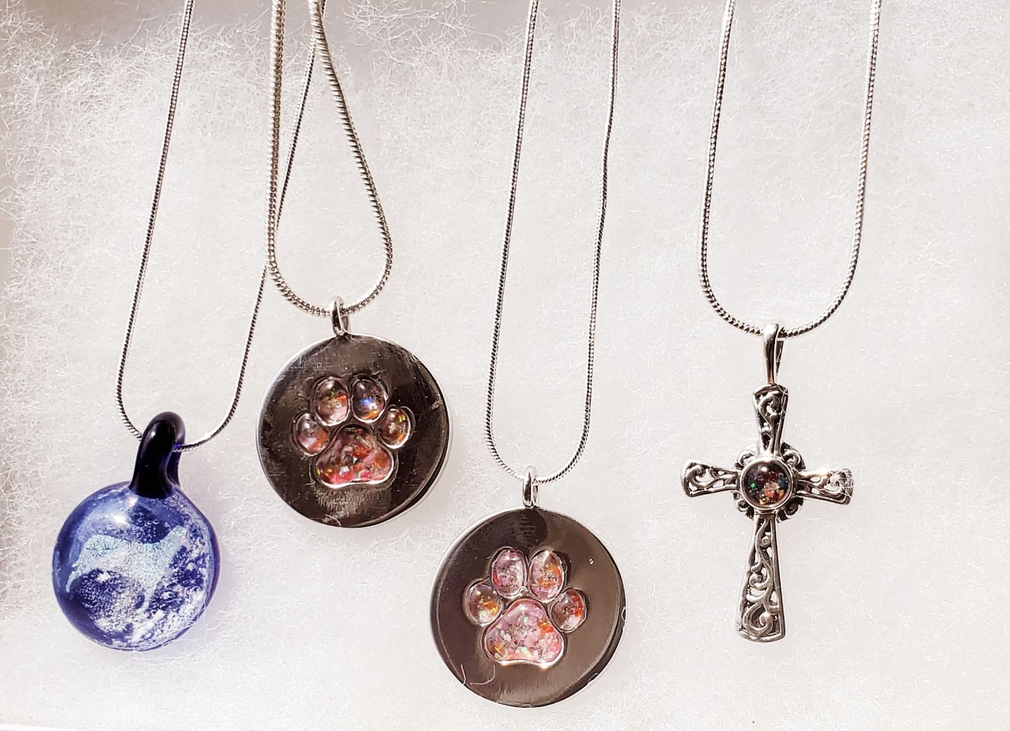 Customer photo review of Cross Pendant with Cremation Ash