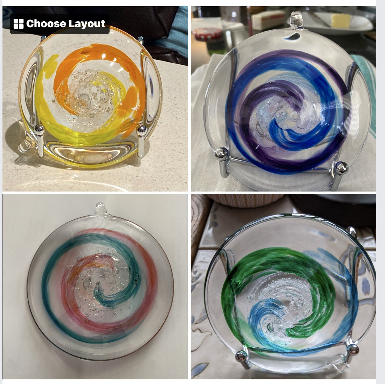 Customer photo review of Glass Suncatcher with Infused Cremation Ash
