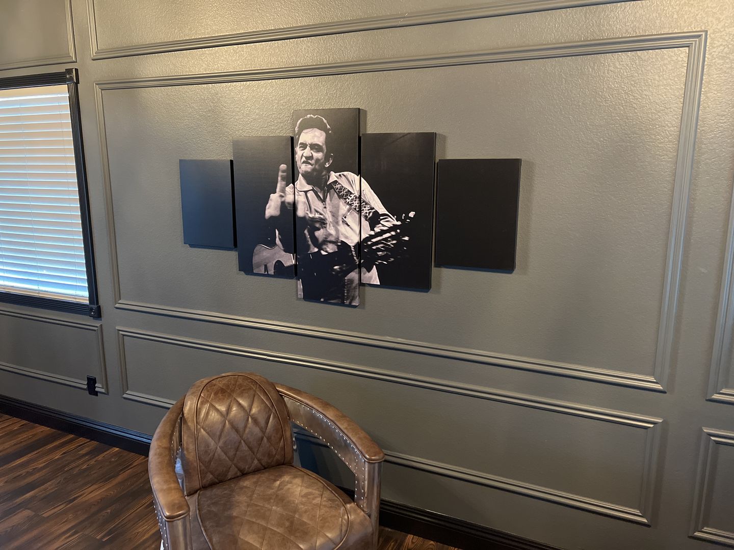 Customer photo review of Johnny Cash Flip Off Wall Art
