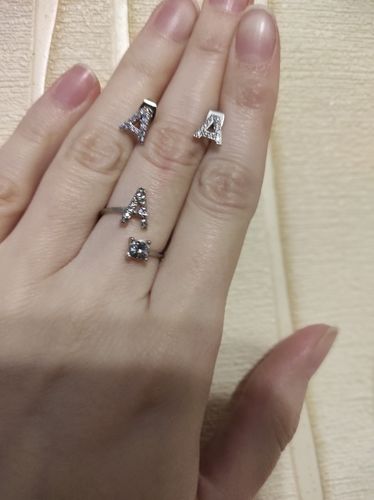 Customer photo review of Initial Sterling Silver Ring