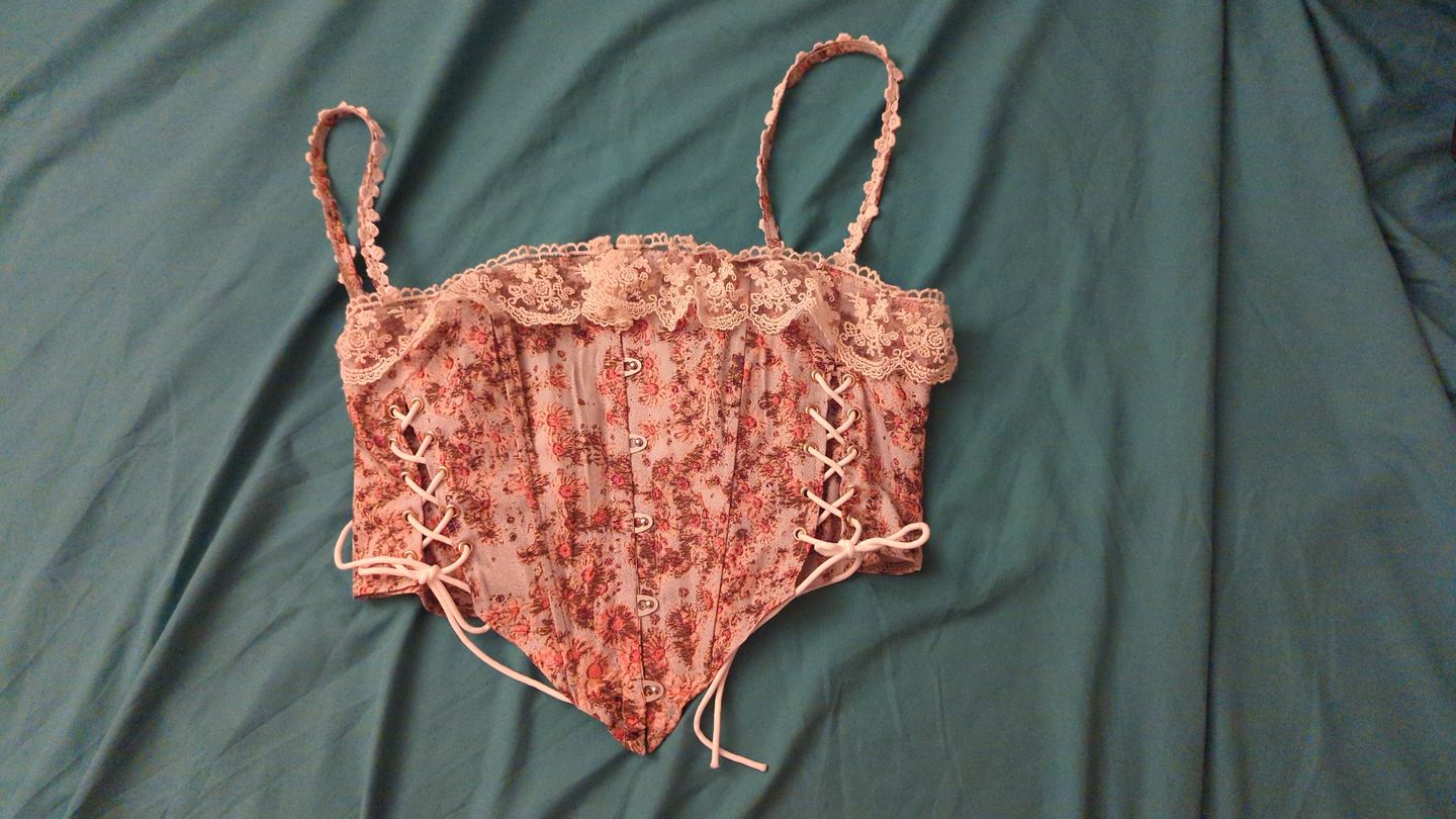 Customer photo review of Van Gogh sunflowers inspired corset