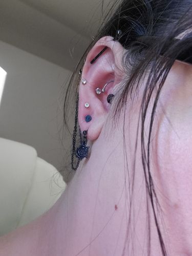 Customer photo review of PAIR Alien Earring Studs