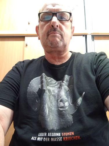 Customer photo review of QUERLEUGNER ORGANIC SHIRT BUBEN • LIEBER ALLEINE STEHEN ALS MIT DER MASSE KRIECHEN