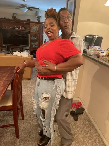 Customer photo review of Fringe Combo Ripped Jeans